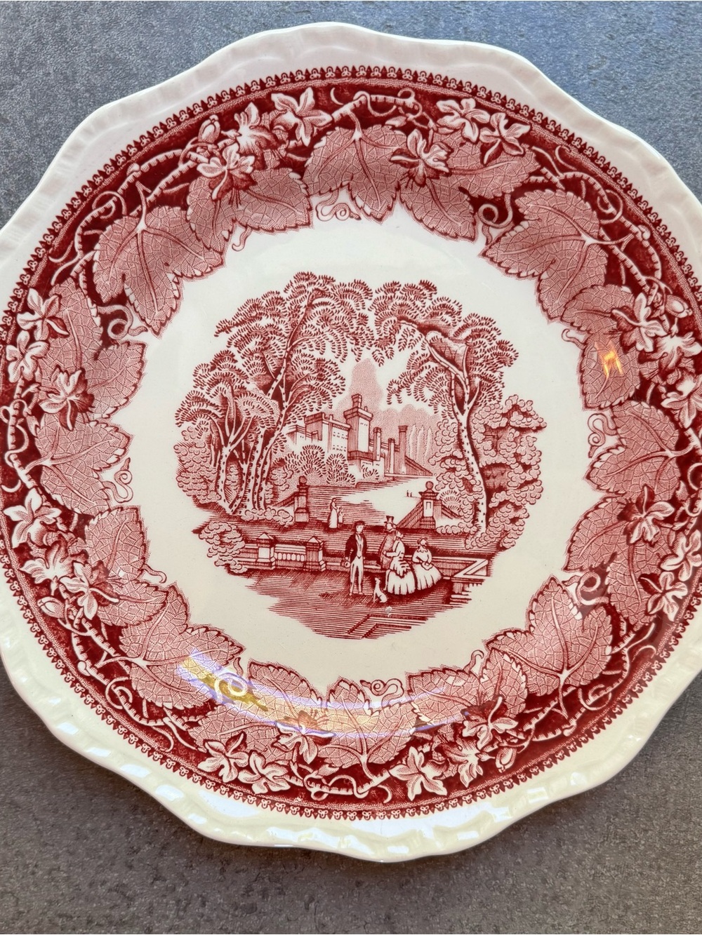 Vintage Mason's “Vista Pink”Transferware Dinner Plate